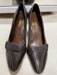 シャネル CHANEL ブラウン パンプス 程度C