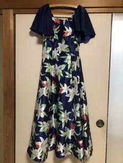 フラダンス用ネイビーフラワードレス