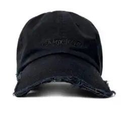 美品 Camper lab カンペール ラボ キャップ 黒ブラック ダメージ加工 美品 Camper lab カンペール ラボ キャップ 黒ブラック ダメージ
