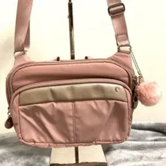 美品　カナナプロジェクト　ショルダーバッグ　スモーキーピンク　多収納