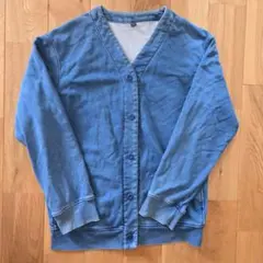 UNIQLO XL ブルーデニム風 Vネックカーディガン