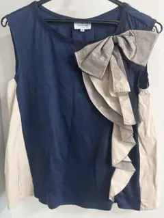 LANVIN en Bleu ランバンオンブルー　ノースリーブトップス　ネイビー