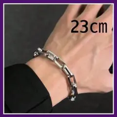 ブレスレット　メンズ　23㎝　アクセサリー　キューバンチェーン　ヒップホップ