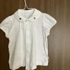 ホワイト 襟付きシャツ 半袖