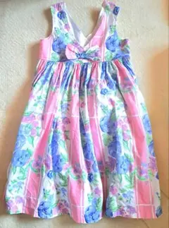 海外製 ワンピース 7歳 ローラアシュレイ風 花柄 flower 清楚
