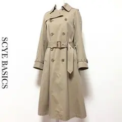 SCYE BASICS コットンギャバジン チェック裏地 ロングトレンチコート