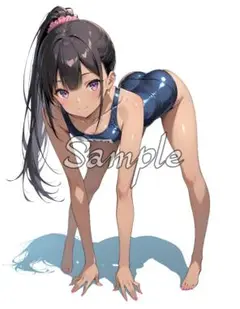 水着 アニメ コスプレ AI美女 L版 デジタルアート イラスト LY603