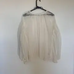 美品【style block】チュールレイヤードギャザーブラウス