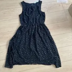 H&M 黒 星柄 ノースリーブ ワンピース 12