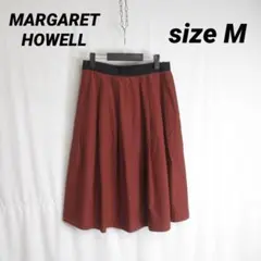 MARGARET HOWELL シルク コットン フレア タック スカート M