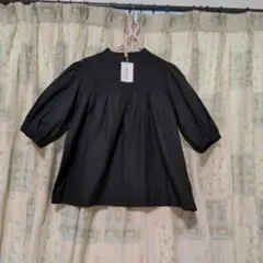 Par Avion ギャザー入り黒五分袖トップス新品未使用