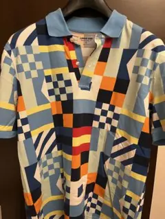 Lands' End 幾何学模様 ポロシャツ メンズM
