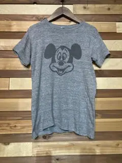 ミッキーマウス Tシャツ Lサイズ グレー　ヴィンテージ　Russell 古着