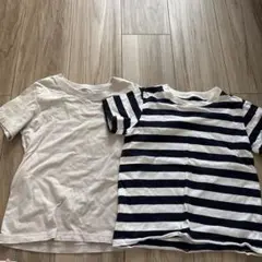 ホワイト＆ストライプTシャツ2枚セット