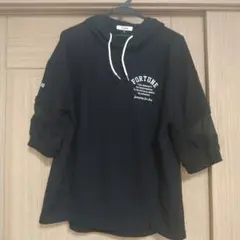 pinklatteフード付き ブラック TシャツMサイズ