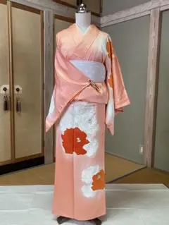 付け下げ　正絹　袷　昭和レトロ　アンティーク