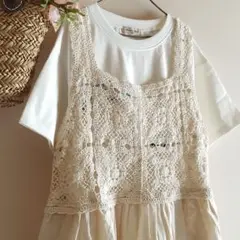 新品　SM2☆かぎ針編み風ビスチェワンピース