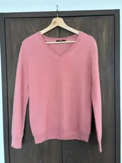 UNIQLO ピンク カシミヤ Vネックセーター 長袖