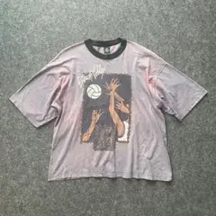 80s vintage メンズ　Tシャツ　プリント　コットン　アメカジ　パープル