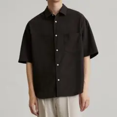 極美品★パブリックトウキョウ　コンフォートリラックスシャツ　ダークブラウン