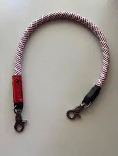 トポロジー　１０ミリロープ　リストストラップ　レッドホワイトブルーラティス