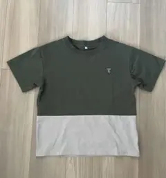 オリーブグリーン・ベージュ 半袖Tシャツ 140cm