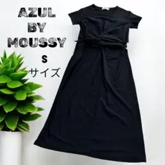 美品！アズールバイマウジーazul by moussyワンピース黒半袖Sブラック