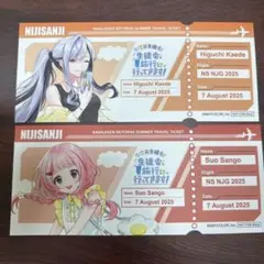にじさんじ 七次元生徒会 周央サンゴ 樋口楓 レプリカトラベルチケットまねきねこ