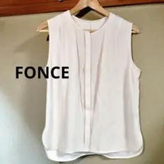 美品　FONCE ピンクベージュノースリーブシャツ