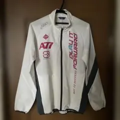 asics トレーニングクロスジャケット ホワイト/グレー メンズL