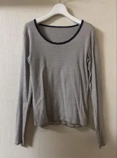 Spick and Span Uネックフライスプルオーバー ボーダー ネイビー