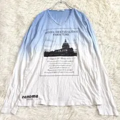 n6587 レノマオム 長袖カットソー M Ｖネック ロングTシャツ コットン