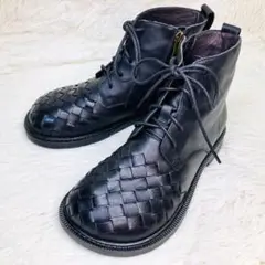 【新品未使用】23cm ヒナグリーンレーベル　サイドジップ　イントレチャート　黒