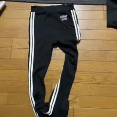 ANAP GIRL ブラック ストライプ スパッツ
