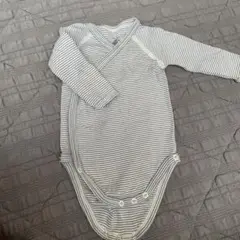 プチバトー 100%コットン 前開きロンパース