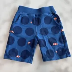 カクレクマノミ柄　ネイビー　パンツ　半ズボン　魚柄