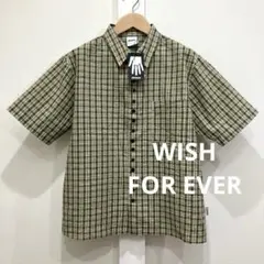 新品 タグ付き WISH FOR EVER シアサッカー チェック 半袖 シャツ
