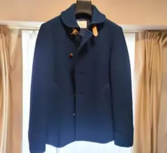 【美品】ÉDIFICE ネイビー ウール ピーコート メンズ クルミボタン