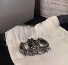 シルバーブラックピアス 両耳用（新品未使用）
