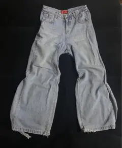 【YOURNUS】Snap Side Pintuck Wide Denim