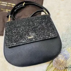 レア✳︎美品 kate spadeショルダーバッグ ラメ グリッター 2way黒
