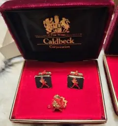【未使用】ビンテージ Caldbeck ネクタイピンとカフス 14箱 セット