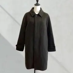 2649【ユニクロ】シングルブレストコート　ダーグブラウン　Ｓ　比翼ボタン