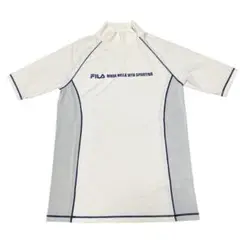 FILA メンズ　ラッシュガード　半袖　ハイネック　スポーツウェア　ホワイト白