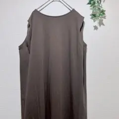 【グリーンレーベルリラクシング 】ノースリーブロングワンピース モカブラウン