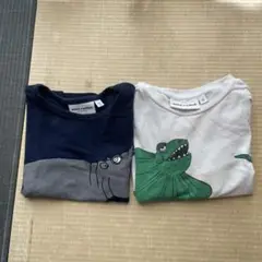 mini rodini 動物プリント Tシャツ 92/98 2枚セット