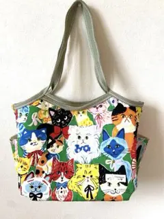 ハンドメイド　猫 グラニーバッグ　ねこ