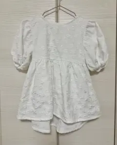 pairmanon ペアマノン　バックリボンジャガード花柄ブラウス　130
