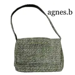 【agnes.b】ミニ ハンドバック✨ツイード✨グリーン 白 茶