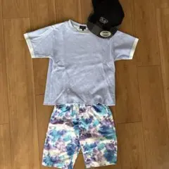 Tシャツとタイダイショートパンツセット（キャップ付き）
